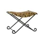 Repousa pés DKD Home Decor Preto Metal Castanho Pele Leopardo (55 x 45 x 41 cm) de DKD Home Decor, Pufes e repousa-pés - Ref:...