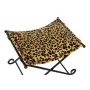 Poggiapiedi DKD Home Decor Nero Metallo Marrone Pelle Leopardo (55 x 45 x 41 cm) di DKD Home Decor, Ottomane e poggiapiedi - ...