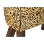 Poggiapiedi DKD Home Decor Nero Legno Marrone Pelle Leopardo (67 x 30 x 51 cm) di DKD Home Decor, Ottomane e poggiapiedi - Ri...