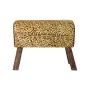 Poggiapiedi DKD Home Decor Nero Legno Marrone Pelle Leopardo (67 x 30 x 51 cm) di DKD Home Decor, Ottomane e poggiapiedi - Ri...