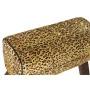 Poggiapiedi DKD Home Decor Nero Legno Marrone Pelle Leopardo (67 x 30 x 51 cm) di DKD Home Decor, Ottomane e poggiapiedi - Ri...