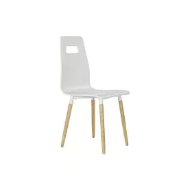 Chaise de Salle à Manger DKD Home Decor 43 x 50 x 88 cm Bois Blanc Caoutchouc Marron Clair de DKD Home Decor, Chaises - Réf :...