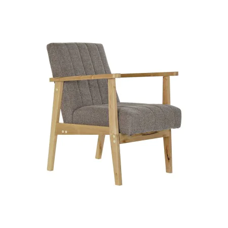 Armchair DKD Home Decor Natural Beige Polyester Pinewood (63 x 68 x 81 cm) by DKD Home Decor, Chairs - Ref: S3032936, Price: ...