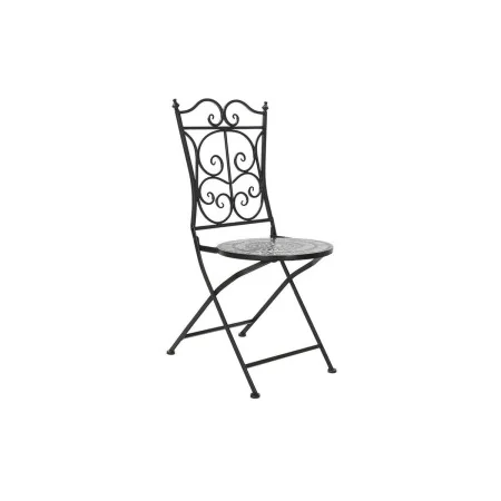 Garden chair DKD Home Decor Black Ceramic Multicolour Ironwork (39 x 50 x 93 cm) by DKD Home Decor, Garden Dining Chairs - Re...