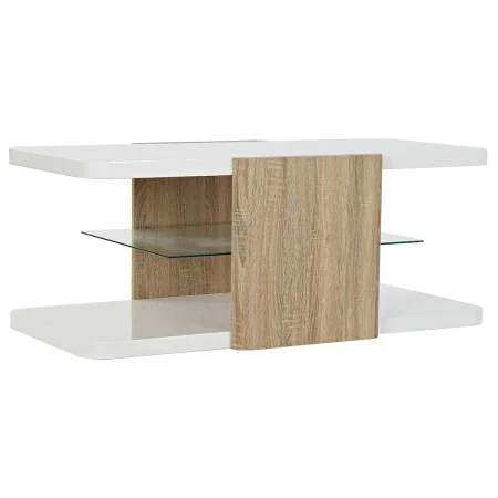 Mesa de apoio DKD Home Decor Branco Castanho Cristal Madeira MDF 110 x 60 x 45 cm de DKD Home Decor, Mesas de café - Ref: S30...