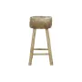 Stool DKD Home Decor Natural Wood Brown Leather White (42 x 42 x 77 cm) by DKD Home Decor, Barstools - Ref: S3033106, Price: ...