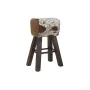 Stool DKD Home Decor Black Wood Brown Leather White (50 x 35 x 75 cm) by DKD Home Decor, Barstools - Ref: S3033107, Price: 13...