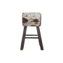 Stool DKD Home Decor Black Wood Brown Leather White (50 x 35 x 75 cm) by DKD Home Decor, Barstools - Ref: S3033107, Price: 13...