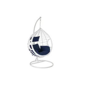 Hanging garden armchair DKD Home Decor Navy Blue White Aluminium synthetic rattan 90 x 70 x 110 cm (107 x 107 x 198 cm) by DK...