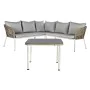 Conjunto de sofá e mesa DKD Home Decor Cristal Rotim sintético Aço (190 x 190 x 70 cm) de DKD Home Decor, Sofás - Ref: S30331...