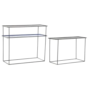 Console DKD Home Decor Black Blue Metal Modern (70 x 27 x 45 cm) (2 Units) by DKD Home Decor, Tables - Ref: S3033237, Price: ...