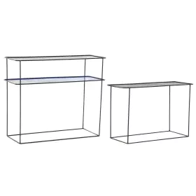 Console DKD Home Decor Black Blue Metal Modern (70 x 27 x 45 cm) (2 Units) by DKD Home Decor, Tables - Ref: S3033237, Price: ...