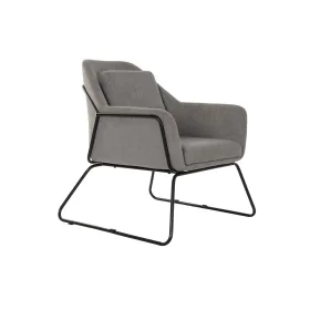 Siège DKD Home Decor Noir Gris Métal 75 x 76 x 82 cm de DKD Home Decor, Chaises - Réf : S3033255, Prix : 157,59 €, Remise : %