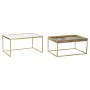 Conjunto de 2 mesas DKD Home Decor Dourado Natural Madeira Metal Cristal 90 x 60 x 45 cm de DKD Home Decor, Mesas de café - R...