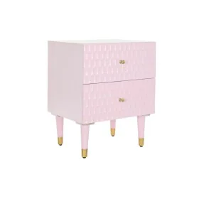 Nightstand DKD Home Decor 52 x 42 x 65 cm Metal Light Pink Mango wood by DKD Home Decor, Bedside Tables - Ref: S3033332, Pric...