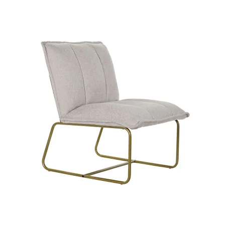 Poltrona DKD Home Decor Bege Dourado Metal Poliéster (66 x 71 x 77 cm) de DKD Home Decor, Cadeiras - Ref: S3033344, Preço: 15...