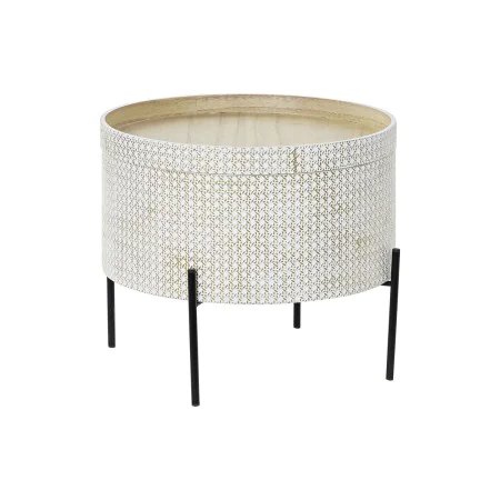 Mesa de apoio DKD Home Decor Branco Castanho Dourado Metal Madeira MDF 45 x 45 x 39 cm de DKD Home Decor, Jogos de móveis - R...