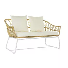 Divano da Giardino DKD Home Decor Bianco Metallo rattan sintetico (132 x 58 x 80 cm) di DKD Home Decor, Divani - Rif: S303338...