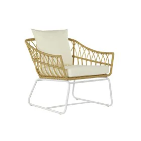 Chaise de jardin DKD Home Decor Marron Métal rotin synthétique Blanc (76 x 74 x 77 cm) de DKD Home Decor, Chaises de table de...