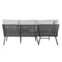 Canapé de jardin DKD Home Decor Noir Métal Aluminium Corde 30 x 40 cm 192 x 163 x 86 cm de DKD Home Decor, Canapés - Réf : S3...