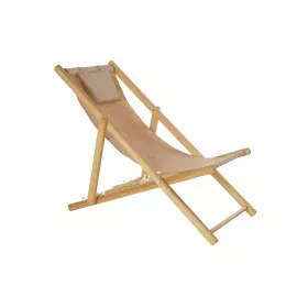 Sun-lounger DKD Home Decor Brown Natural Polyester MDF (57,5 x 113 x 77 cm) by DKD Home Decor, Sunloungers - Ref: S3033411, P...