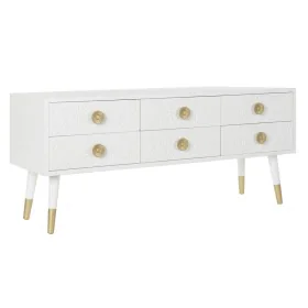 Mobile TV DKD Home Decor Bianco Dorato Abete Legno MDF 120 x 42 x 54 cm di DKD Home Decor, Tavoli e porta TV - Rif: S3033498,...