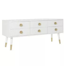 Mobile TV DKD Home Decor Bianco Dorato Abete Legno MDF 120 x 42 x 54 cm di DKD Home Decor, Tavoli e porta TV - Rif: S3033498,...