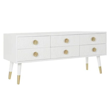 Meubles de télévision DKD Home Decor Blanc Doré Sapin Bois MDF 120 x 42 x 54 cm de DKD Home Decor, Tables et supports de télé...