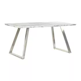 Mesa de Jantar DKD Home Decor Aço Branco 160 x 90 x 76 cm Madeira MDF de DKD Home Decor, Jogos de móveis - Ref: S3033541, Pre...