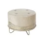 Reposapiés DKD Home Decor Beige Dorado Metal Poliéster (63 x 63 x 42 cm) de DKD Home Decor, Otomanas y reposapiés - Ref: S303...