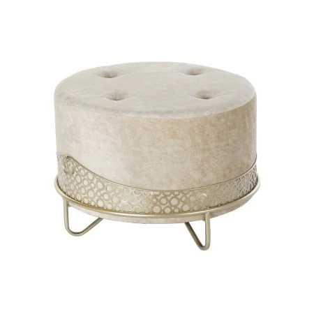 Fußstütze DKD Home Decor Beige Gold Metall (63 x 63 x 42 cm) von DKD Home Decor, Fußhocker & Polsterhocker - Ref: S3033582, P...