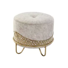 Footrest DKD Home Decor 51 x 51 x 44,5 cm Foam Beige Golden Velvet MDF Wood Ethnic 40 % Metal by DKD Home Decor, Footstools &...