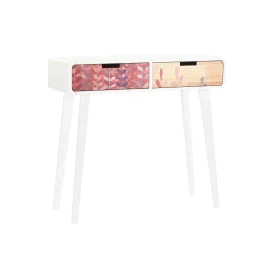 Console DKD Home Decor Natural MDF Rubber wood White Maroon (80 x 30 x 74 cm) by DKD Home Decor, Tables - Ref: S3033598, Pric...