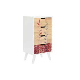 Cassettiera DKD Home Decor Naturale Legno d'albero della gomma Bianco Rosso Granato Legno di paulownia (40 x 30 x 78 cm) di D...