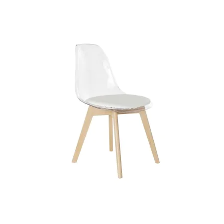 Cadeira de Sala de Jantar DKD Home Decor Branco Transparente Natural 54 x 47 x 81 cm de DKD Home Decor, Cadeiras - Ref: S3033...