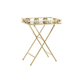 Mesa auxiliar DKD Home Decor Cristal Dorado Metal Tropical Hoja de planta (56 x 36 x 71 cm) de DKD Home Decor, Mesas - Ref: S...