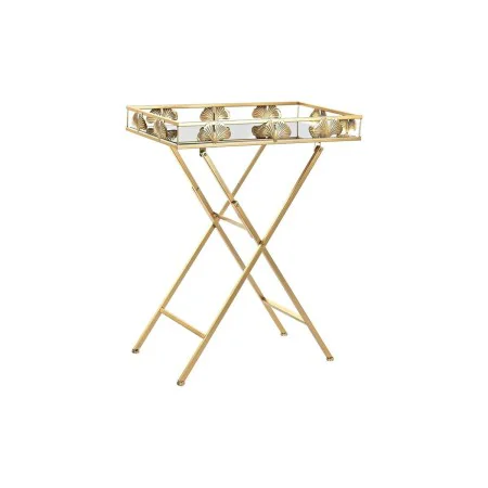 Side table DKD Home Decor Crystal Golden Metal Tropical Leaf of a plant (56 x 36 x 71 cm) by DKD Home Decor, Tables - Ref: S3...