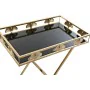 Mesa de apoio DKD Home Decor Cristal Dourado Metal Tropical Folha de planta (56 x 36 x 71 cm) de DKD Home Decor, Jogos de móv...