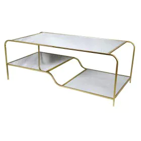 Tischdekoration DKD Home Decor Glamour Gold Metall Spiegel 120 x 60 x 45 cm von DKD Home Decor, Kaffeetische - Ref: S3033681,...