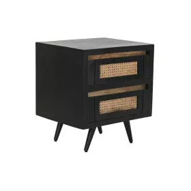 Nightstand DKD Home Decor Mango wood Black Natural 50 x 40 x 55 cm by DKD Home Decor, Bedside Tables - Ref: S3033704, Price: ...