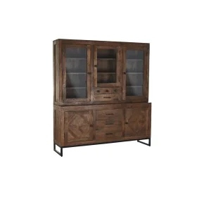 Display Stand DKD Home Decor Brown Teak Metal (160 x 40 x 175 cm) by DKD Home Decor, Glass Cabinets - Ref: S3033707, Price: 1...