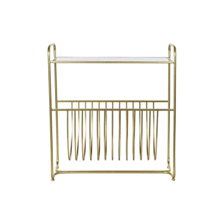 Porta-revistas DKD Home Decor Espelho Dourado Metal (76 x 35 x 83 cm) de DKD Home Decor, Suportes para revistas - Ref: S30337...