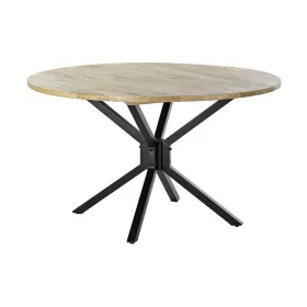 Dining Table DKD Home Decor 127 x 127 x 75 cm Natural Black Metal Aluminium Mango wood by DKD Home Decor, Dining Tables - Ref...