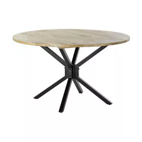 Mesa de Jantar DKD Home Decor 127 x 127 x 75 cm Natural Preto Metal Alumínio Madeira de mangueira de DKD Home Decor, Jogos de...