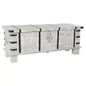 Arcón DKD Home Decor Metal Blanco Madera de mango (116 x 40 x 45 cm) de DKD Home Decor, Cajas y arcones de almacenaje - Ref: ...