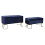 Banquette DKD Home Decor Bleu Doré Métal Velours (90 x 40 x 47 cm) de DKD Home Decor, Chaises - Réf : S3033856, Prix : 217,30...