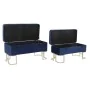 Banquette DKD Home Decor Bleu Doré Métal Velours (90 x 40 x 47 cm) de DKD Home Decor, Chaises - Réf : S3033856, Prix : 217,30...