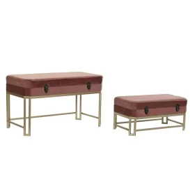 Banquette DKD Home Decor Rose Doré Métal Velours (80 x 40 x 47 cm) de DKD Home Decor, Chaises - Réf : S3033858, Prix : 202,76...