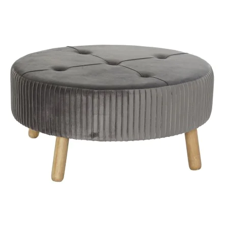 Repose-pied DKD Home Decor 80 x 80 x 38 cm Scandi Gris Bois Velours Gris foncé Velvet de DKD Home Decor, Poufs et repose-pied...