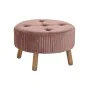 Footrest DKD Home Decor Natural Wood Velvet Light Pink (61 x 61 x 38 cm) by DKD Home Decor, Footstools & Ottomans - Ref: S303...